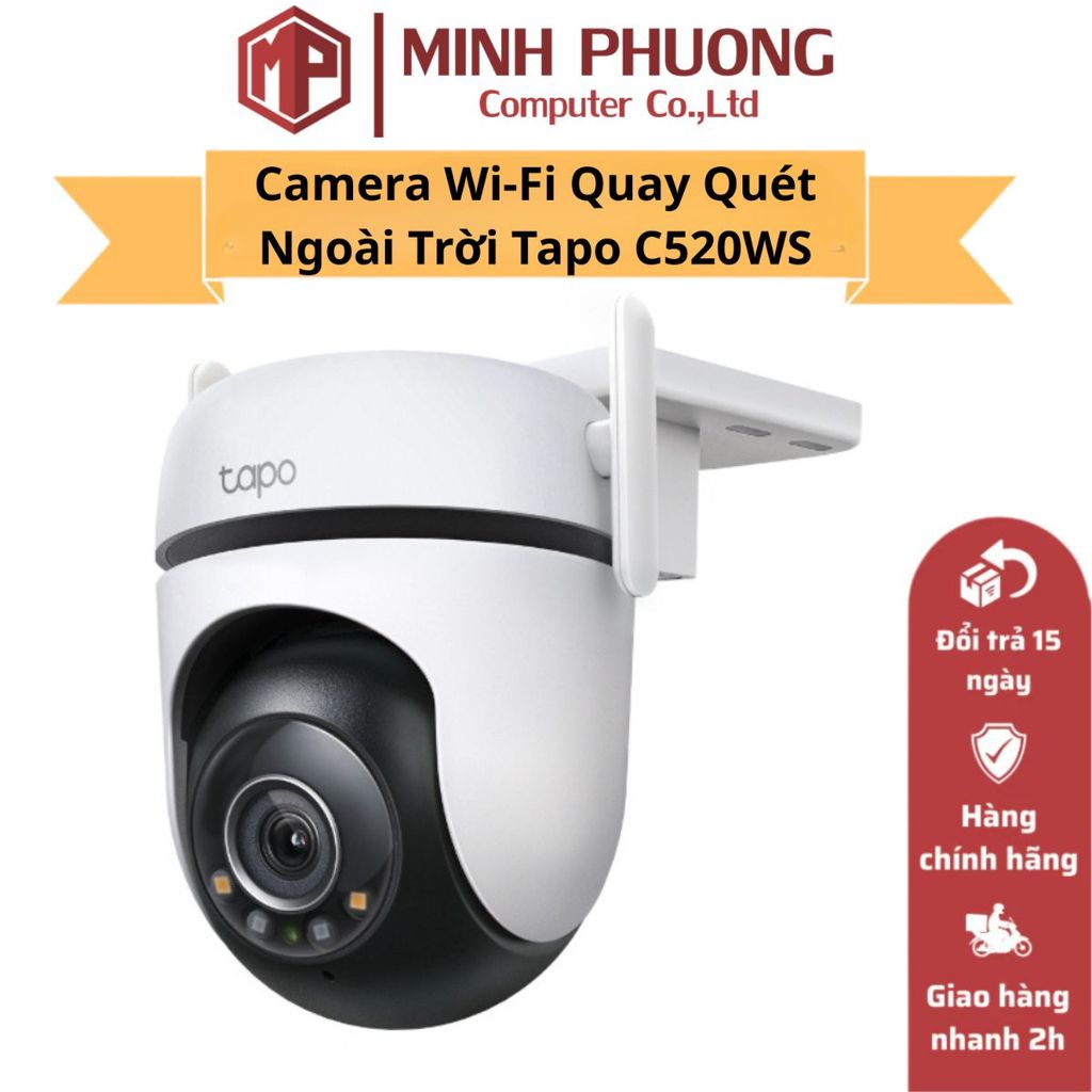 Camera Wi-Fi An Ninh Quay Quét Ngoài trời Tapo C520WS - Full Color Ban Đêm - IP66 Chống Nước