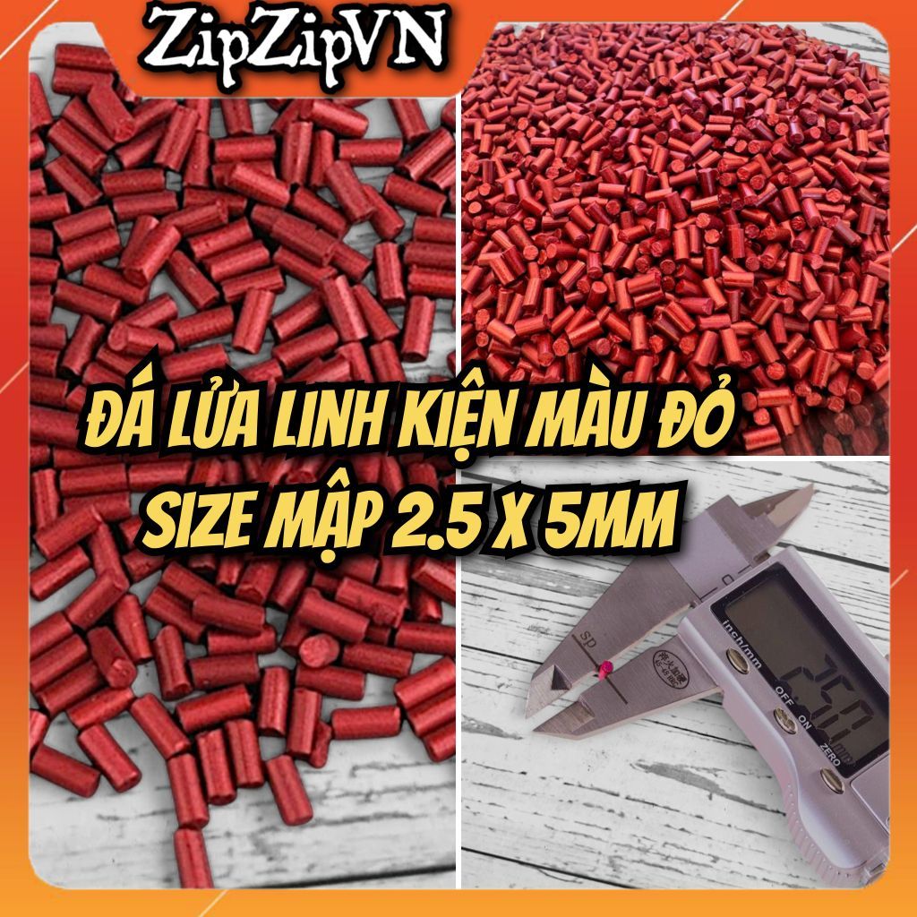 Đá lửa màu đỏ size mập 2.5 x 5mm siêu mềm nhạy dùng cho Zippo