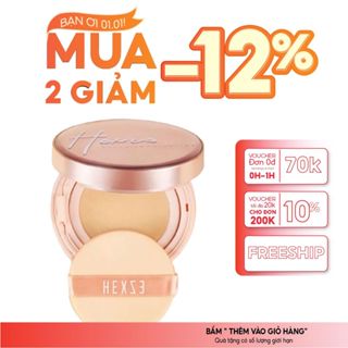  Cushion cấp ẩm kiềm dầu lâu trôi HEXZE 15g phấn nước căng bóng  mỏng nhẹ  nâng tone tự nhiên  2 lõix15g  