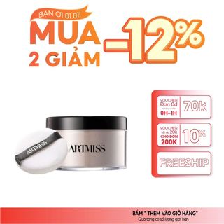  Phấn Phủ ARTMISS Transparent Loose Powder 30g - Kiềm Dầu Vượt Trội Khóa Nền Bền Đẹp 24 Giờ 