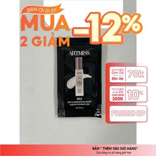  Kem Nền ARTMISS Mini Túi 1g – Dưỡng Ẩm Kiểm Soát Dầu Lâu Trôi Chống Thấm Nước 12H 