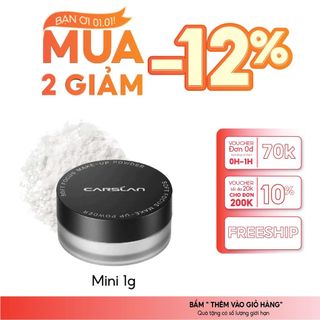  Phấn phủ kiềm dầu Carslan chống nước chống mồ hôi ngăn bóng dầu trong suốt 1g 2025 