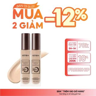  Kem Nền ARTMISS 40ml - Kiềm Dầu 24H Lâu Trôi Chống Nước Cho Lớp Nền Hoàn Hảo 