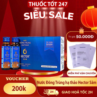 Nước Đông Trùng Hạ Thảo Hector Sâm (hộp 10 chai) Hồi Phục Sức Khỏe Nhanh, Ngừa Bệnh, Tăng Năng Lượng - Dạng Lỏng Dễ uống