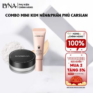  Combo Kem Nền Mini & Phấn Phủ Mini CARSLAN – Lớp Nền Mịn Kiềm Dầu Cả Ngày 5g 