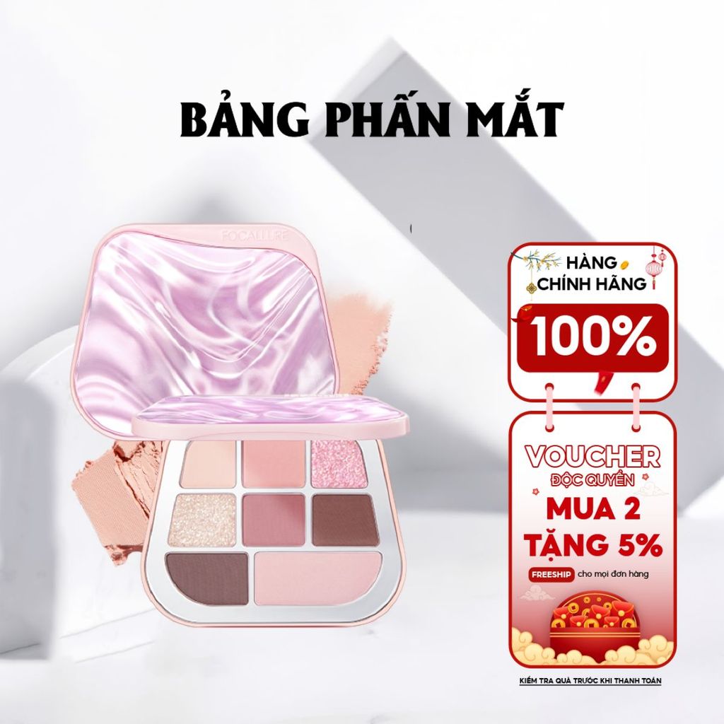 [MUA 2 GIẢM 15%] Bảng Phấn Mắt FOCALLURE 8 ô- Đa Sắc Màu, Nhũ Mịn, Lì Bền, Bảng Màu Thời Thượng 9.6g