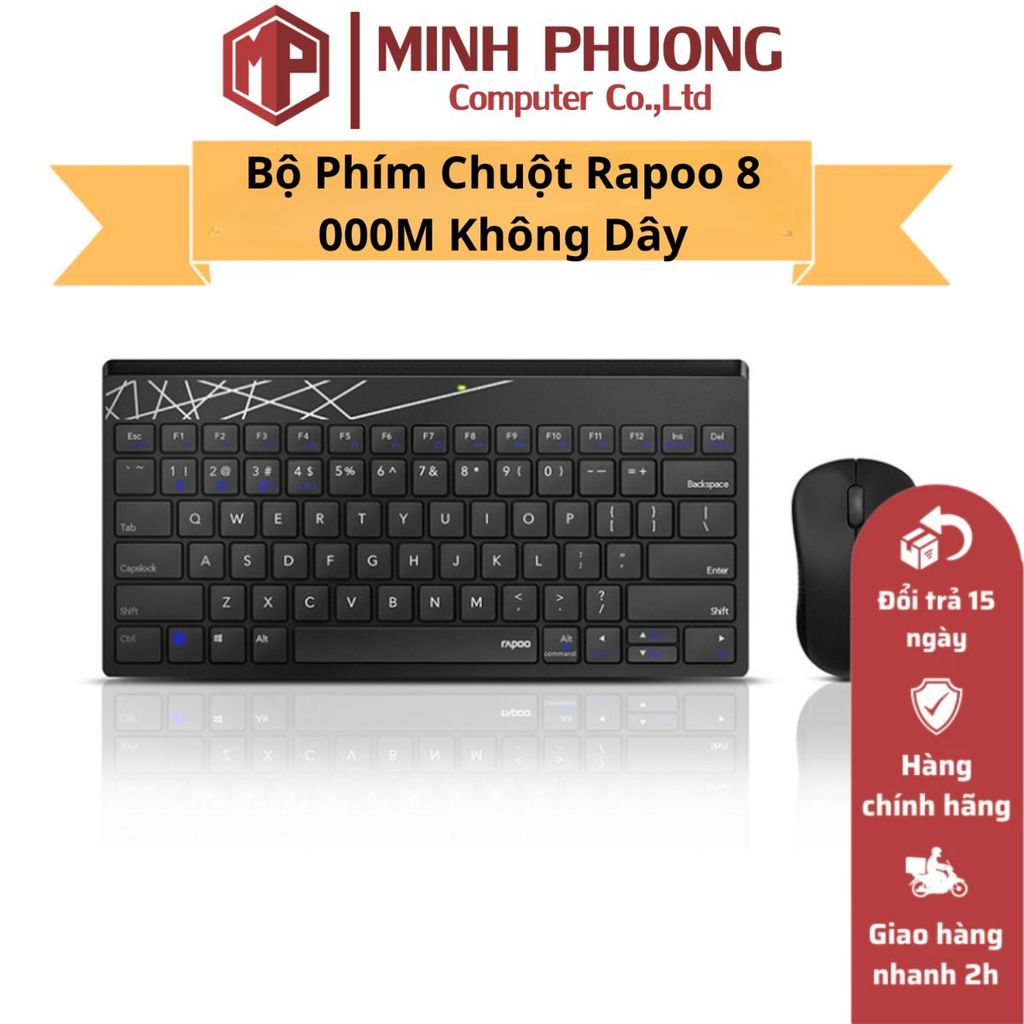 Bộ phím chuột Rapoo 8000M không dây