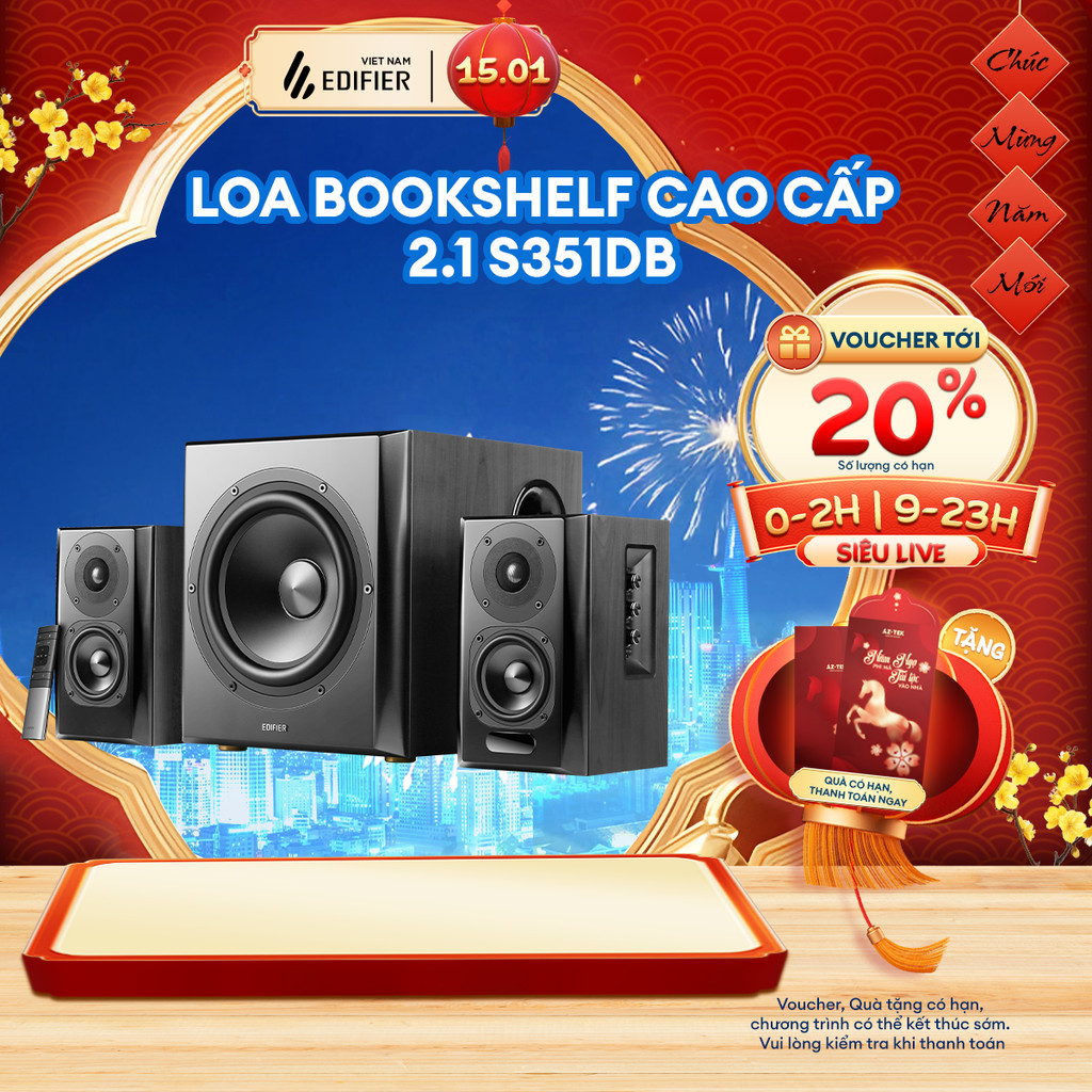 Bộ loa không dây Bluetooth EDIFIER 2.1 S350DB/S351DB | Công suất 150W |  Qualcomm® aptX™ HD | Bảo hà