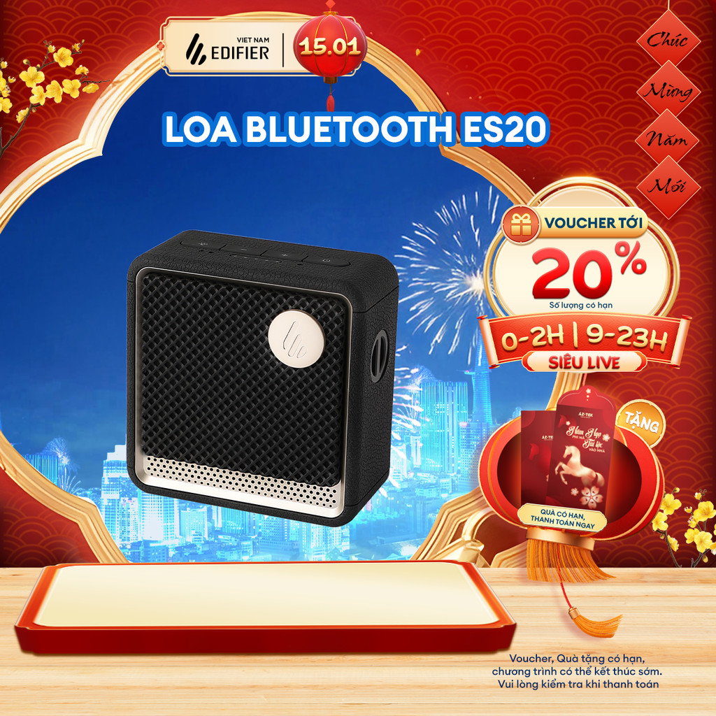 Loa Bluetooth Mini EDIFIER ES20 | Công Suất 6W | Thời lượng đến 12h | Kháng nước IP67 | Bảo Hành 15 