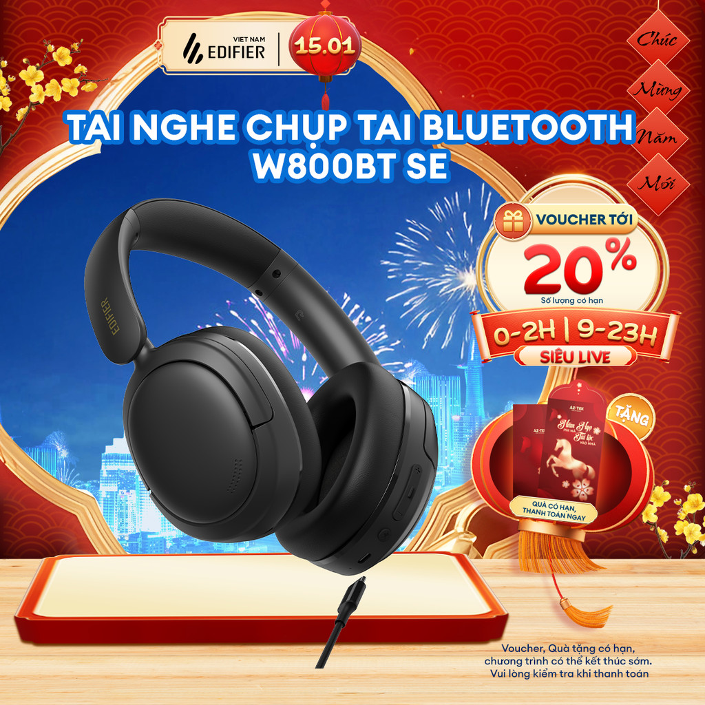 Tai Nghe Chụp Tai Bluetooth EDIFIER W800BT SE | Thời Gian Sử Dụng Đến 45h | Bluetooth 5.4 | Bảo Hành 15 Tháng | BigBuy360 - bigbuy360.vn