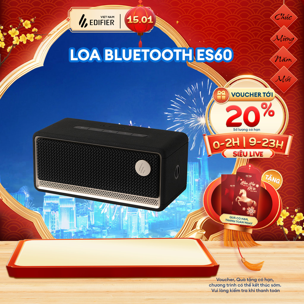 Loa Bluetooth Di Động EDIFIER ES60 | Công Suất 34W | Thời Gian Sử Dụng Đến 9H | Bảo Hành 15 Tháng