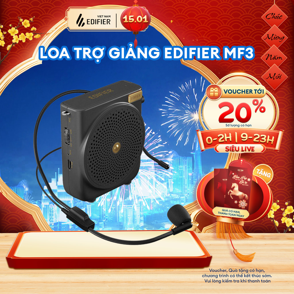 Máy Trợ Giảng Xách Tay EDIFIER MF3 | Công Suất 3W | Thời Gian Sử Dụng Đến 20H | Micro Chống Hú | Bảo