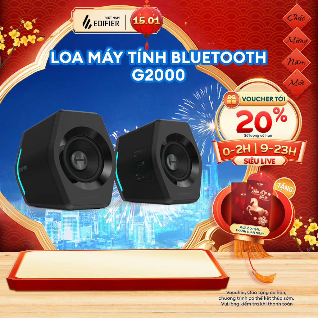 Loa Máy Tính Bluetooth EDIFIER G2000/G2000 PRO | Công Suất 32W | Đèn Led RGB | Bluetooth 5.1 |  Bảo 