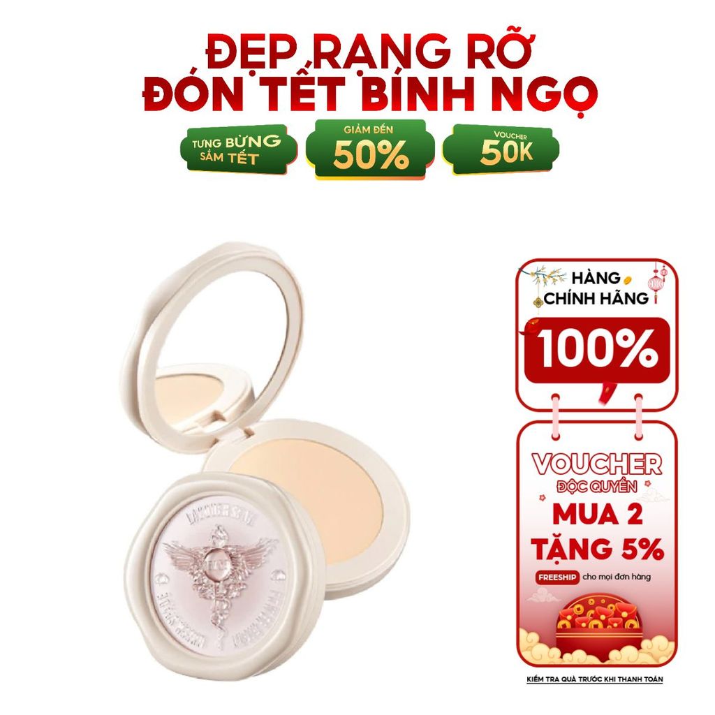 Phấn phủ dạng nén HEXZE, mỏng nhẹ, kiềm dầu, kháng nước, giữ lớp nền lâu trôi