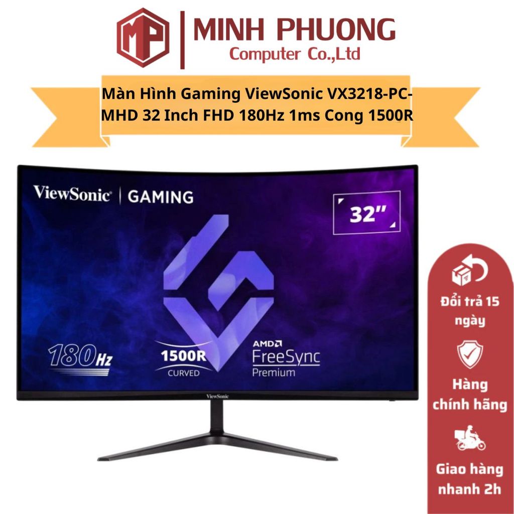 Màn Hình Gaming ViewSonic VX3218-PC-MHD 32 Inch FHD 180Hz 1ms Cong 1500R