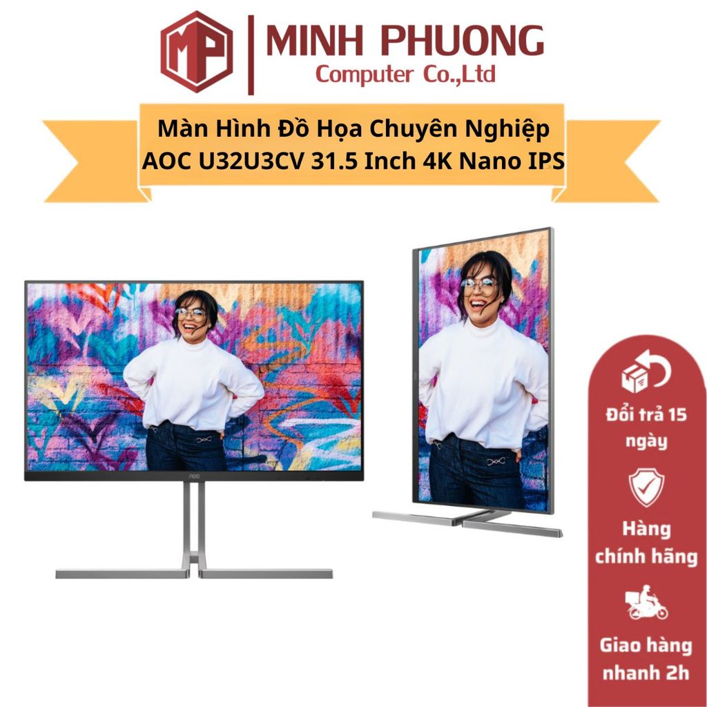 Màn Hình Đồ Họa Chuyên Nghiệp AOC U32U3CV 31.5 Inch 4K Nano IPS Calman Ready