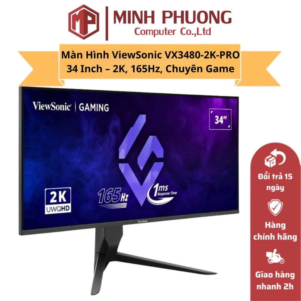 Màn Hình ViewSonic VX3480-2K-PRO 34 Inch – 2K, 165Hz, Chuyên Game, Trải Nghiệm Cực Đỉnh