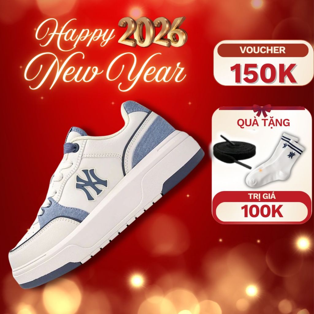 Giày MLB Chunky Liner denim pocket xanh chính hãng , giày sneaker mlb đế bằng cao 5cm season 2025 (C