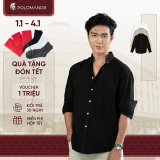   NEW  Áo sơ mi nam tay dài POPLIN BST QUIET STRENGTH Cao Cấp Thanh Lịch - POLOMANOR 