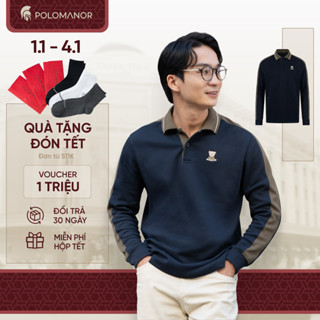   NEW  Áo polo nam tay dài POPPY BST FAMILY BEAR vải cá sấu cotton interlock thanh lịch - POLOMANOR 