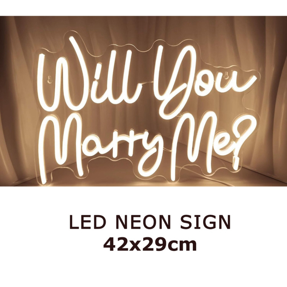 Đèn Led Neon Trang Trí Will You Marry Me USB Sang Trọng, tiệc cưới, cầu hôn, tỏ tình