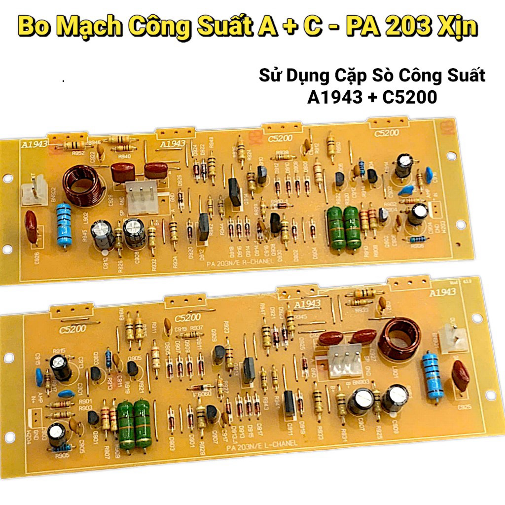 Mạch Công Suất Amly Jaguar PA 203 Chạy Sò A1943 + C5200 Hàng Xịn Bán 2 Mạch