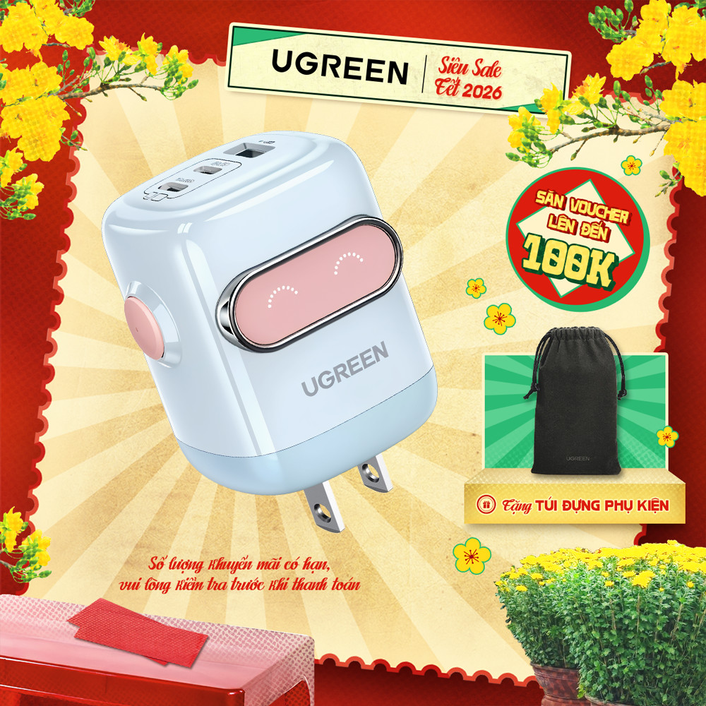  Củ sạc nhanh Robot UGREEN 30W 65W CD359 CD319 | Công nghệ GaN | Tương thích rộng | Bảo hành 18 tháng 1 đổi 1 15570 15550 