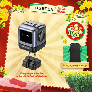  Củ sạc nhanh Robot 65W UGREEN GaN CD361 | Sạc đồng thời 3 thiết bị | Màn hình LCD | Bảo hành 18 tháng 