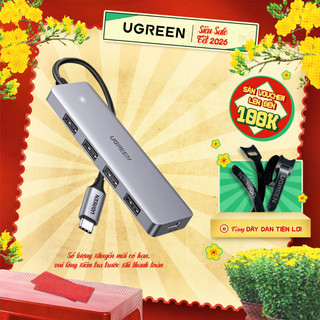  Hub USB type C USB 3.0 sang 4 cổng USB 3.0 hỗ trợ cổng Micro USB 5V UGREEN  - Bảo hành 18 tháng 1 đổi 1 70336 50985 