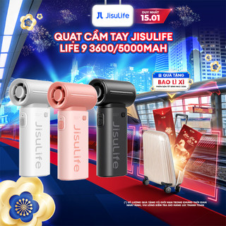  Quạt cầm tay mini Jisulife Life 9 ABS 5 cấp độ gió 3600mAh 5000mAh - Sử dụng liên tục 12h - Chính hãng - BH 12 tháng 