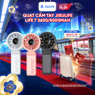  Quạt cầm tay tích điện mini Jisulife Life 7 5 cấp độ gió 3600 5000mAh - Sử dụng lên đến 12h - Chính hãng - BH 12 tháng 