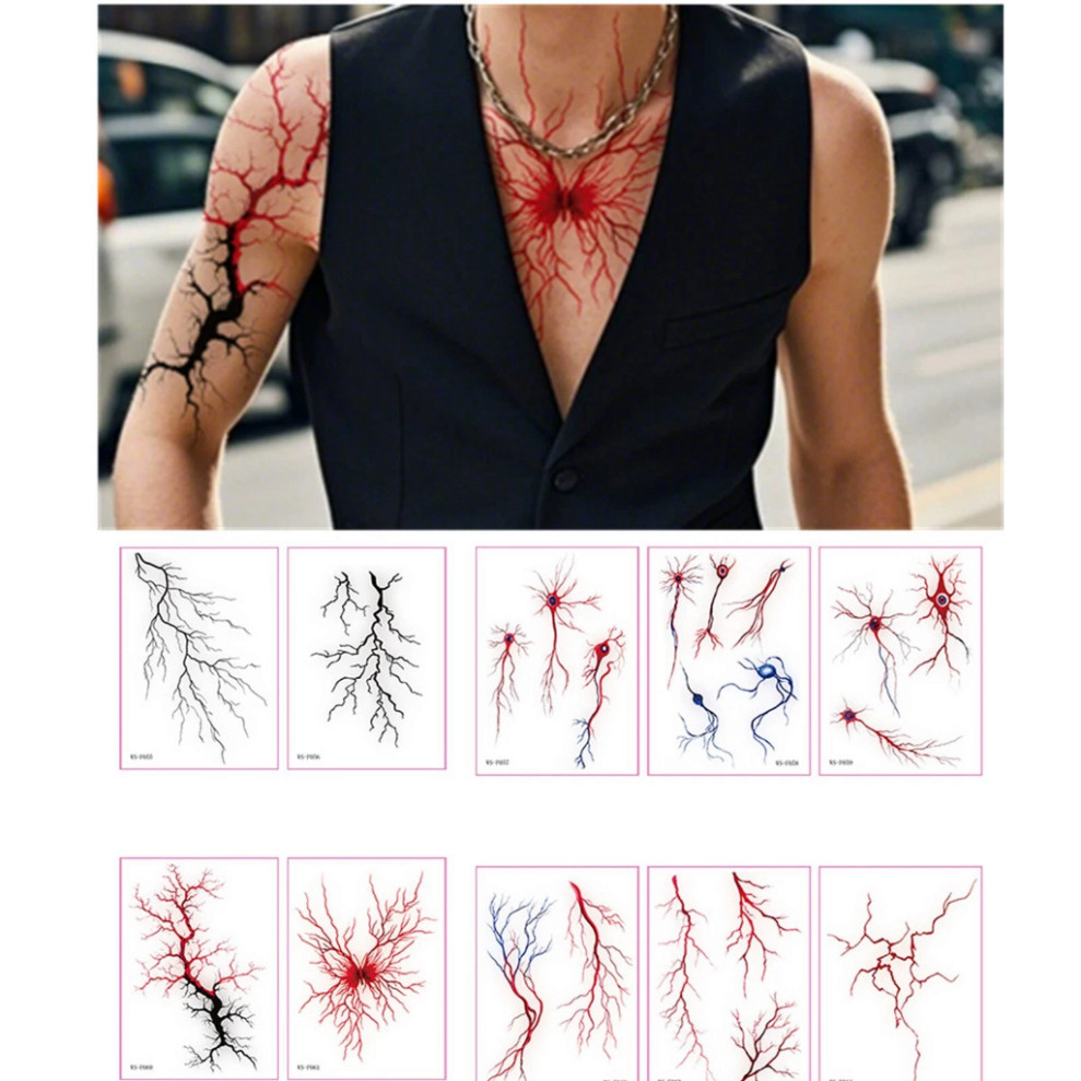 Hình Xăm dán Sticker 3d hình Mạch Máu ma cà rồng VampireHalloween – Hình Xăm Dán 3D Hóa Trang Zombie