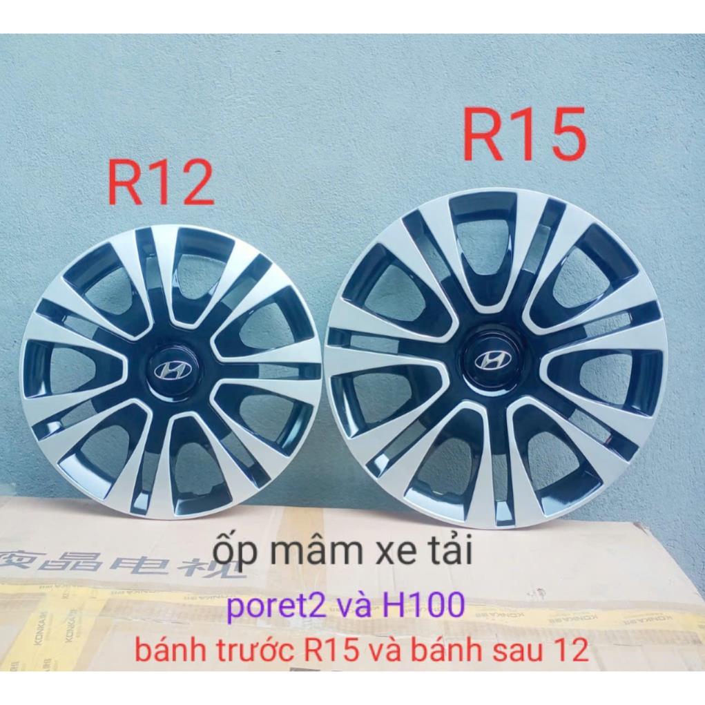 Ốp mâm LAZANG xe tải k200 và porter2 bánh trước R15 và bánh sau R12 - R13  porter H150, k2700 phụ ki