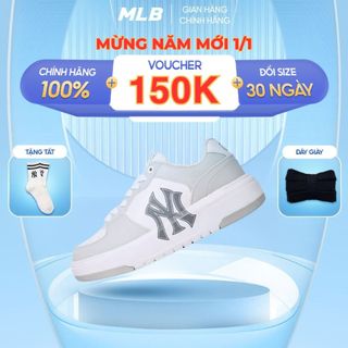  Giày Chunky Liner màu xám phản quang chính hãng giày sneaker thể thao MLB đế cao NY  CX  