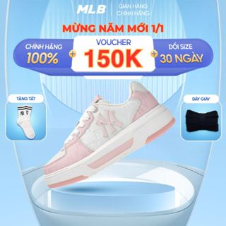  Giày MLB chunky liner embo màu hồng chính hãng full box hiddentag check giày sneaker mlb đế bằng cao 5cm season 2025 
