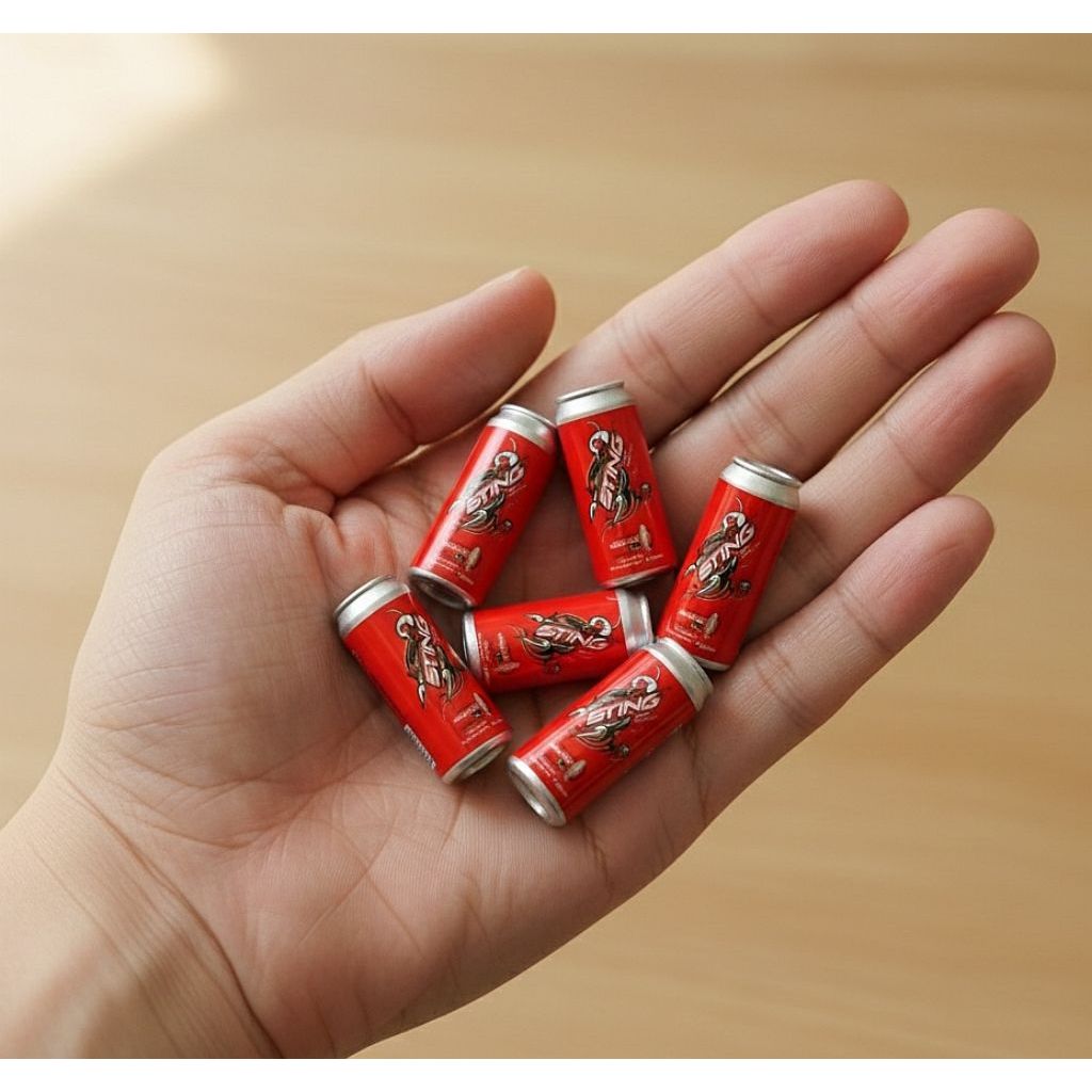Mô hình lon nước ngọt sting mini - Trang trí nhà búp bê