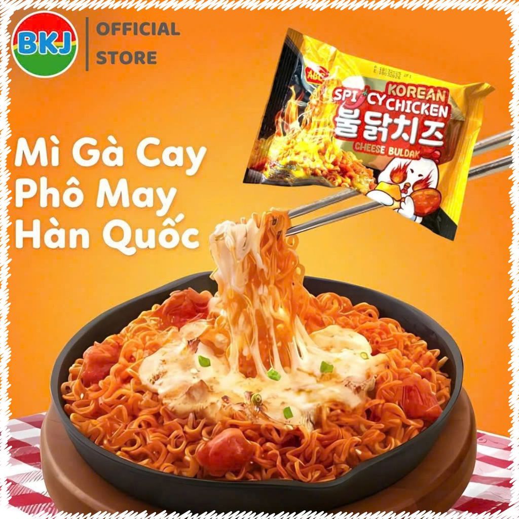Combo 10 gói mì gà cay phô mai abc, mì tương đen, mì nissin phô mai, mì indomie các vị