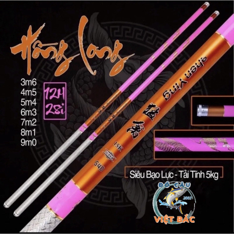 Cần câu tay Hồng Long 12H săn hàng bản chính hãng chuyên săn hàng đánh bạo lực Đồ Câu Việt Bắc 5652n