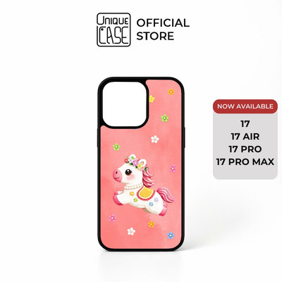 Ốp lưng Unique Case dành cho iPhone in hình ngựa tài lộc TẾT 2026 ANI088 - nền hồng