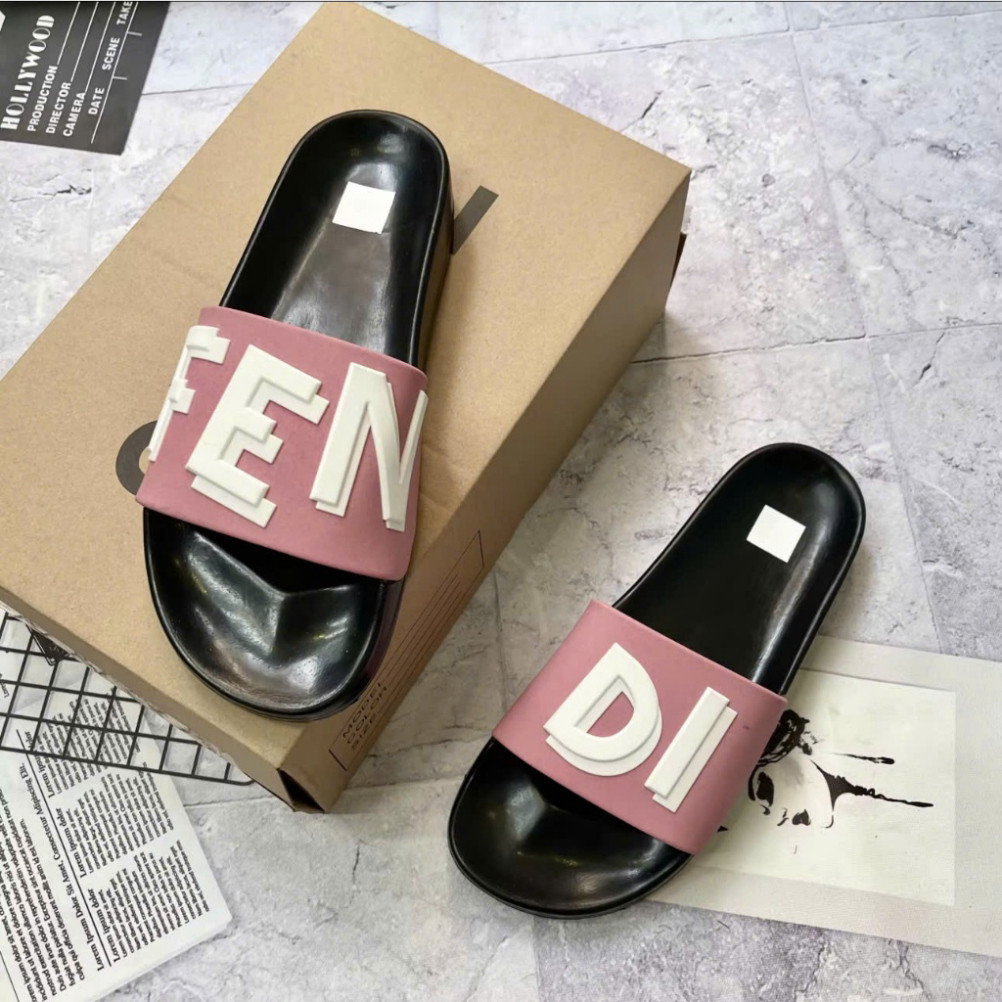 Dép Lê Fendi Thời Trang Cao Cấp, Dép Nam Nữ Hoạ Tiết Nổi Sắc Nét, Quai Ngang Full Size 37-43.