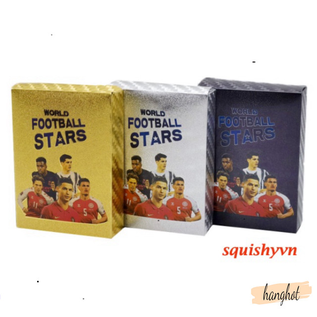 Bộ Thẻ Bài Ngôi Sao Bóng Đá 54 Chiếc Vàng/Silver Phiên Bản Tiếng Anh: LLORIS, RONALDO, KANTE