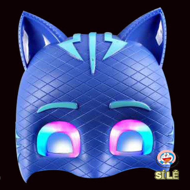 Mặt nạ siêu nhân PJ MASK XANH có đèn - Đồ chơi Trung thu Hóa trang Halloween phát sáng LED dùng tron