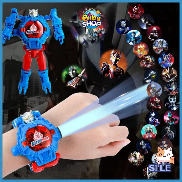 ĐỒNG HỒ BIẾN HÌNH ROBOT BIBY: Đèn Chiếu Hình Siêu Nhân Dành Cho Bé