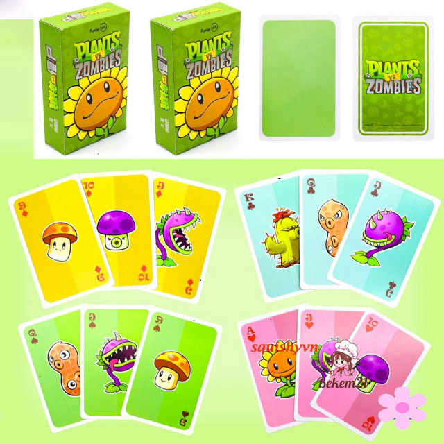 Bộ 224 lá thẻ bài Plants vs zombie Mô hình nhân vật trong trò chơi Plants VS Zombies