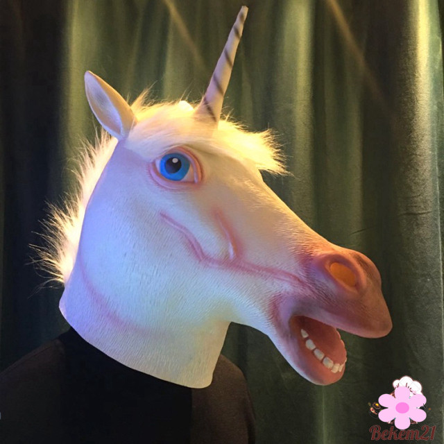 [1 SỪNG HỒNG] Mặt Nạ Đầu Ngựa - Ếch Xanh - Doge Hóa Trang Halloween Độc Đáo