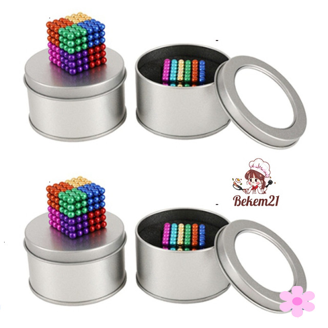 (FULL HỘP) Bộ nam châm hút từ Bucky Balls 216 viên nhiều màu bi nam châm tròn barkybar