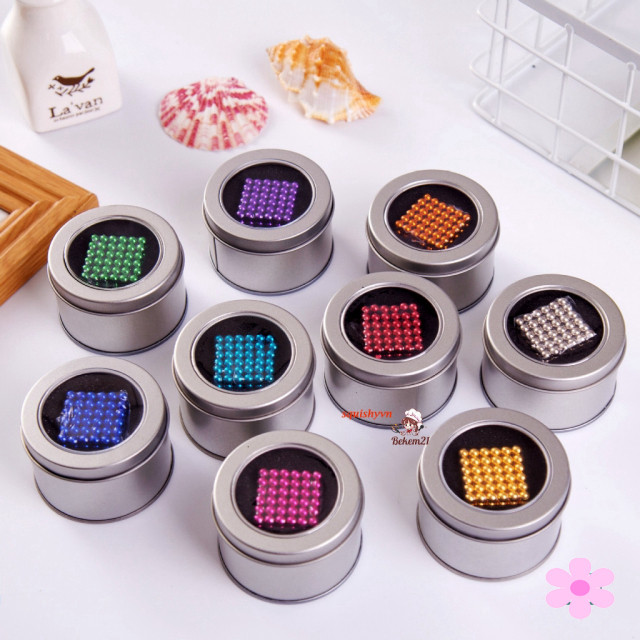 Bộ Nam Châm Buckyballs 216 Viên 8 Màu Bộ nam châm hút từ Bucky Balls 216 viên nhiều màu