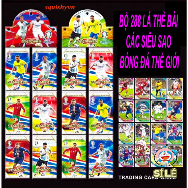 Bộ Sưu Tập 54 Thẻ Bài Hình Ngôi Sao Bóng Đá Màu Vàng / Bạc Phiên Bản Tiếng Anh LLORIS RONALDO KANTE