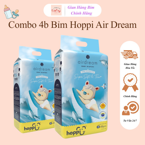 [Combo 4] Bỉm Hoppi Air Dream Mỏng Nhẹ Cho Bé