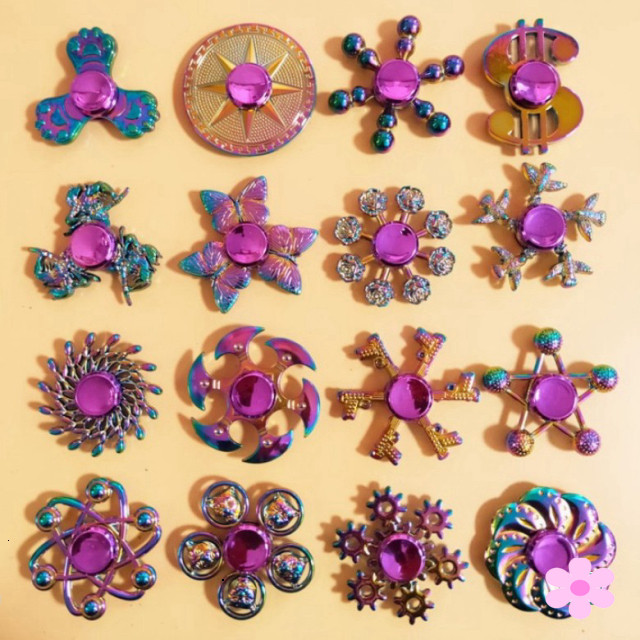(20 mẫu) Con Quay Spinner Kim Loại 7 Màu Rainbow Quay Spinner Gradient kim loại tùy chọn mẫu